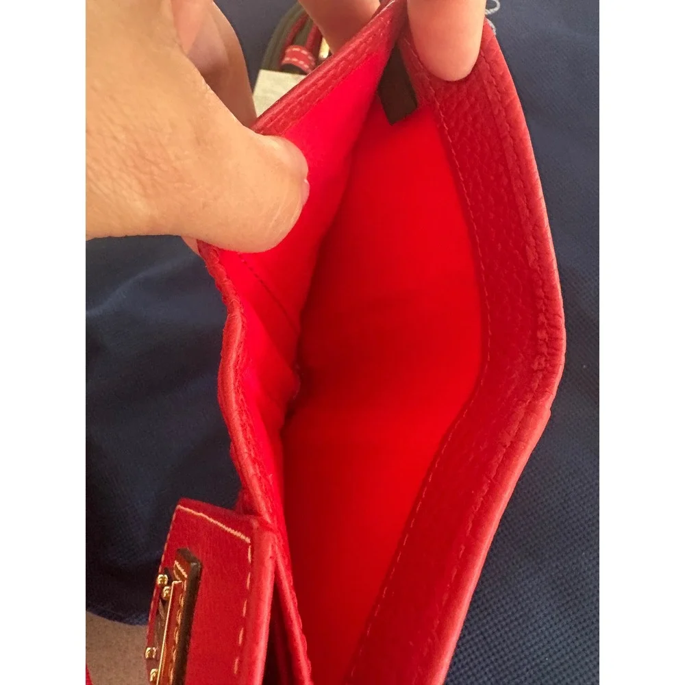 Dooney & Bourke Red Pebbled Leather Satchel with wallet Set  Luxury NWT‎